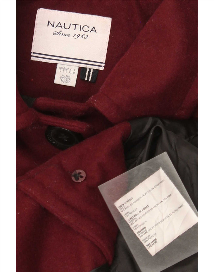Jachetă Blazer Nautica pentru femei, cu 4 nasturi, UK 16, lână burgundy mare