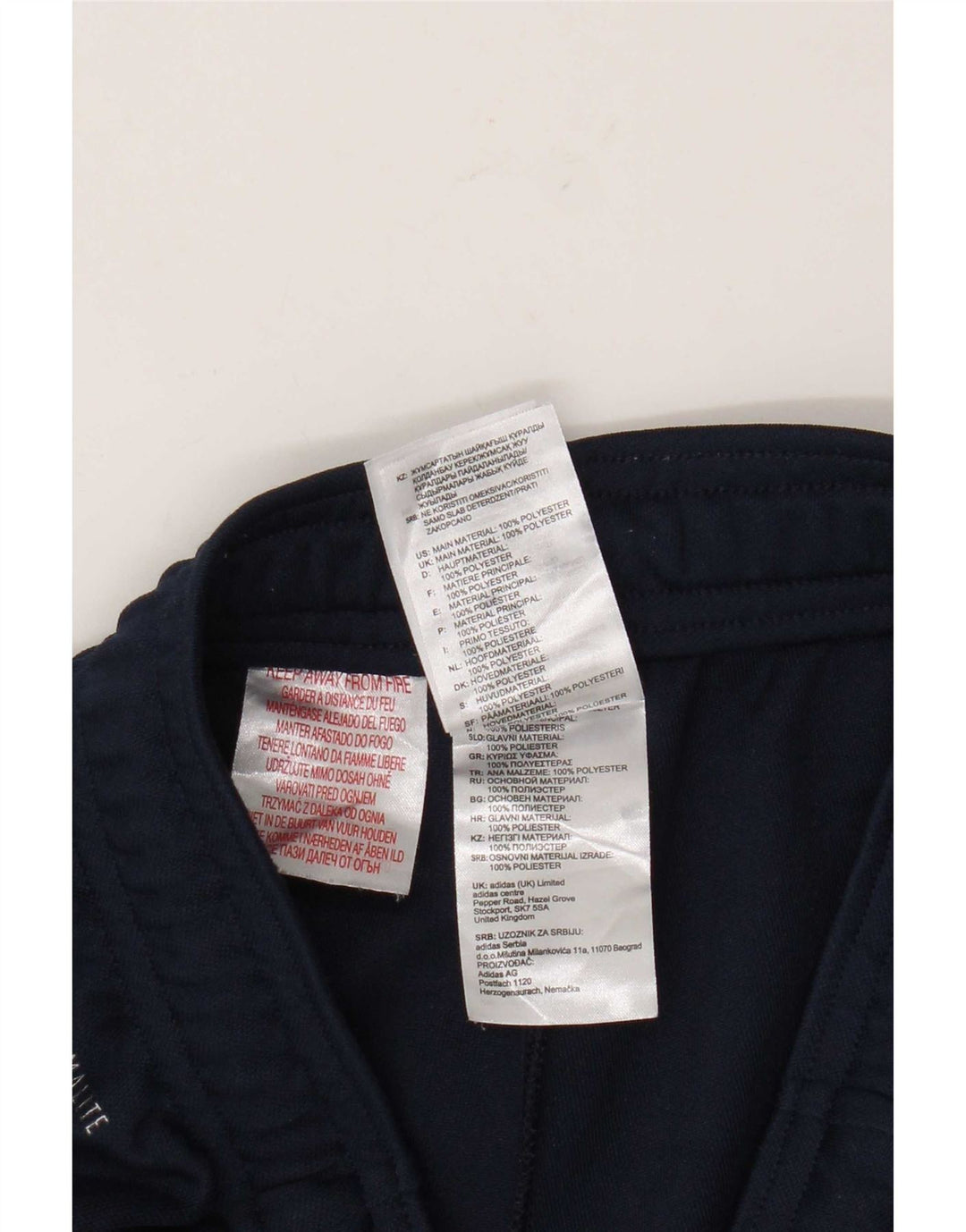 Pantaloni de trening Adidas Climalite pentru baieti 11-12 ani poliester bleumarin
