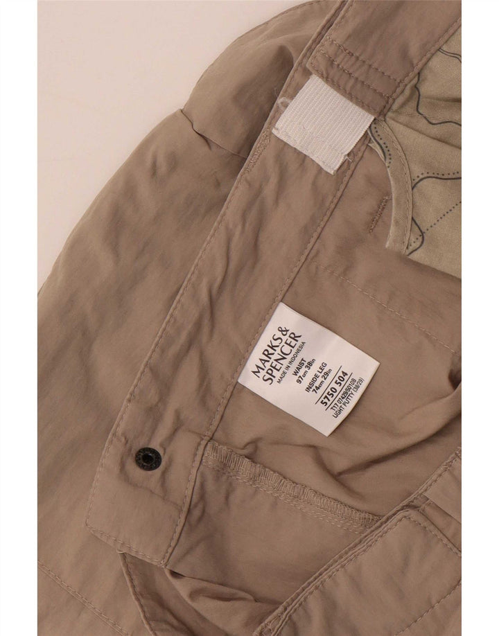 Pantaloni scurți cargo pentru bărbați Marks & Spencer W38 XL bumbac bej