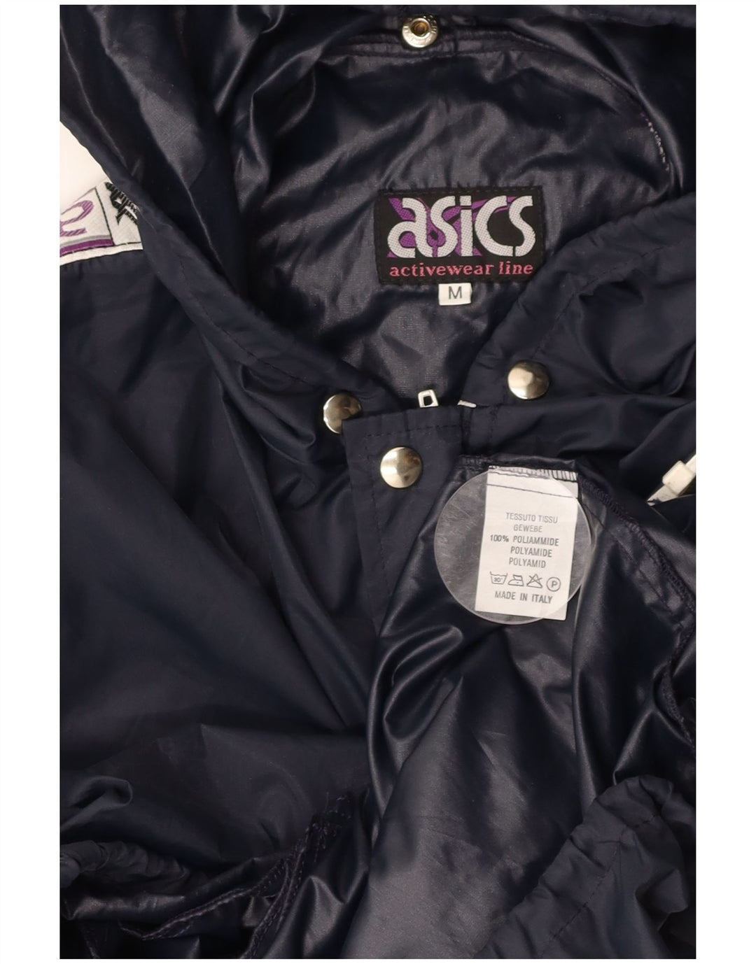 ASICS Mens Hooded Rain Jacket UK 38 Medium Navy Blue Polyamide