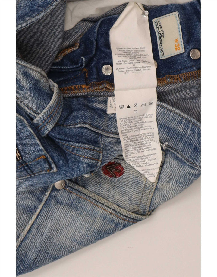 Pantaloni scurți din denim pentru bărbați Energie W32, bumbac albastru mediu