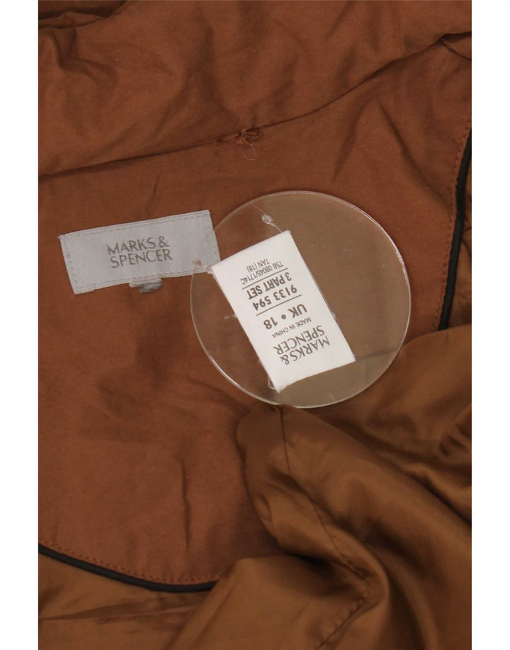 Marks & Spencer jachetă parka supradimensionată cu glugă pentru femei UK 18 XL maro