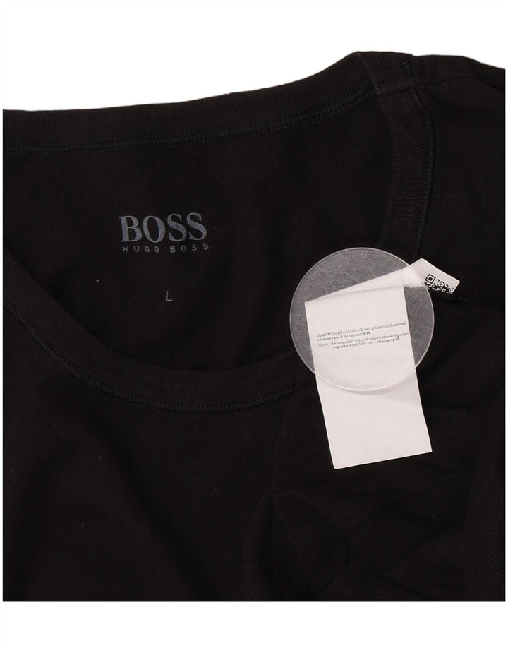 Tricou pentru bărbați Hugo Boss Top mare din bumbac negru