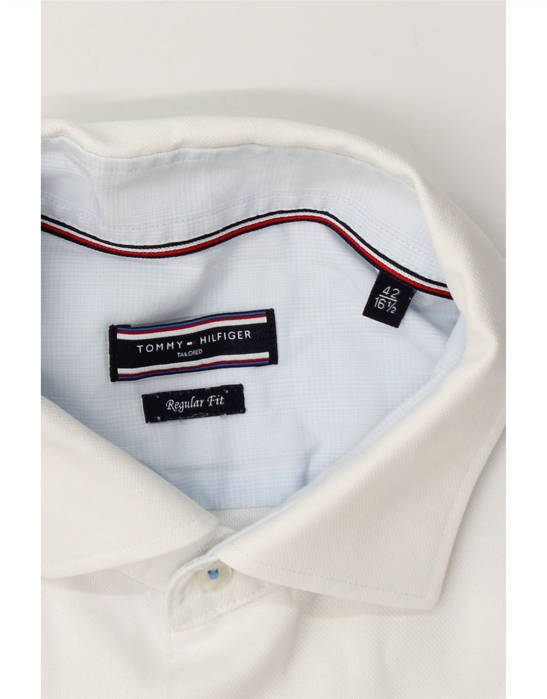 Cămașă Tommy Hilfiger pentru bărbați, cu formă normală, mărimea 42 16 1/2 mare, albă