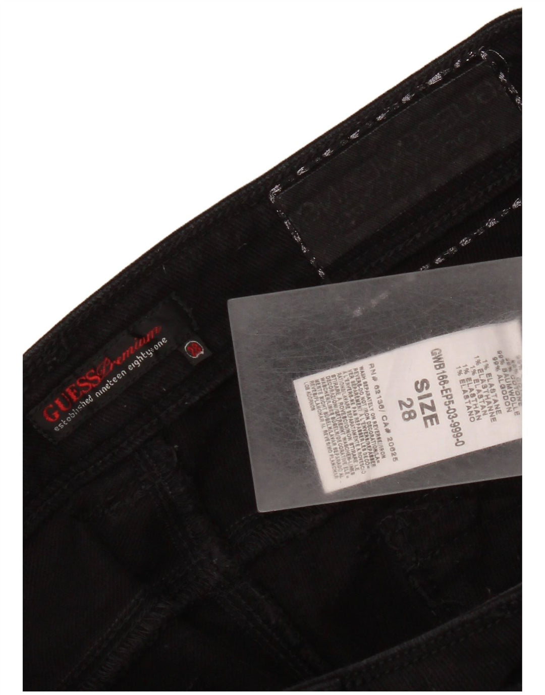 Guess Blugi de damă cropped W28 L23 bumbac negru