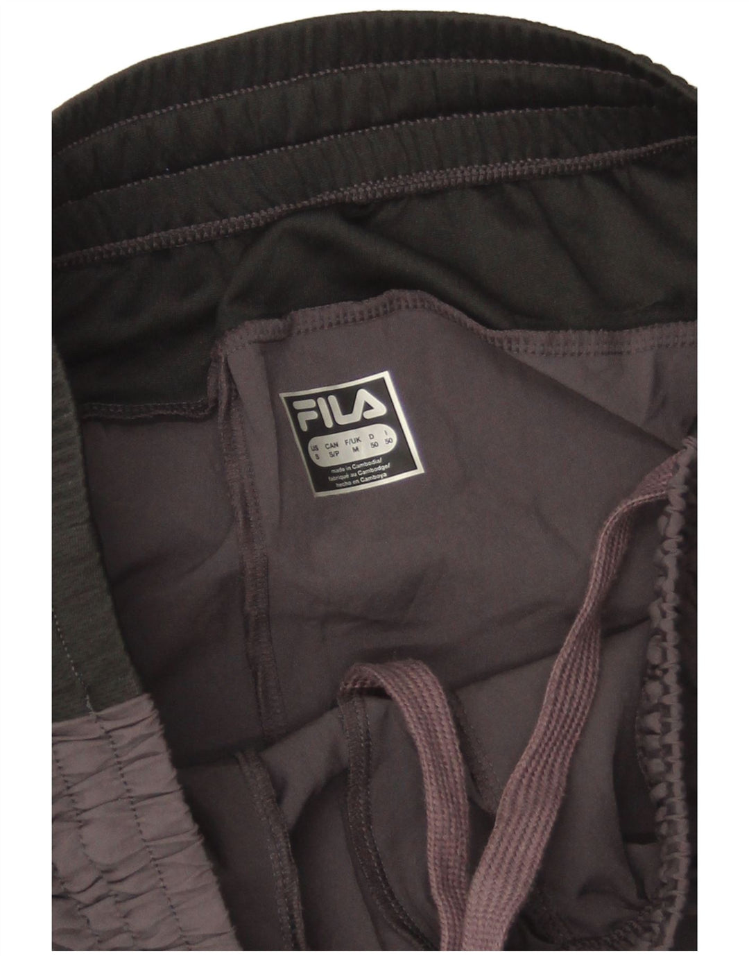 Pantaloni de trening Fila pentru bărbați, gri mediu, poliester color bloc