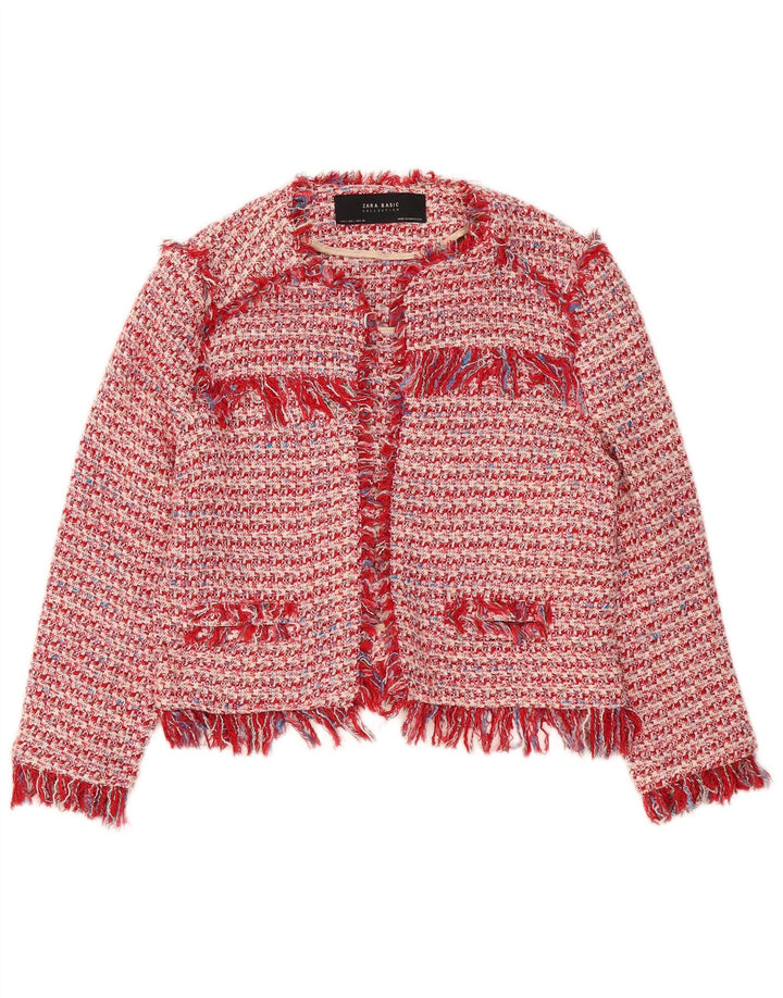 Jachetă Bolero pentru femei deschisă Zara UK 16, mare, roșu, pete