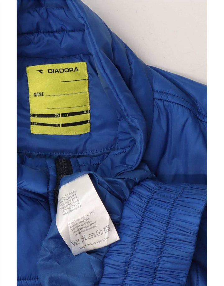 Jachetă cu grafică Diadora pentru băieți 9-10 ani, mare, albastru, poliester