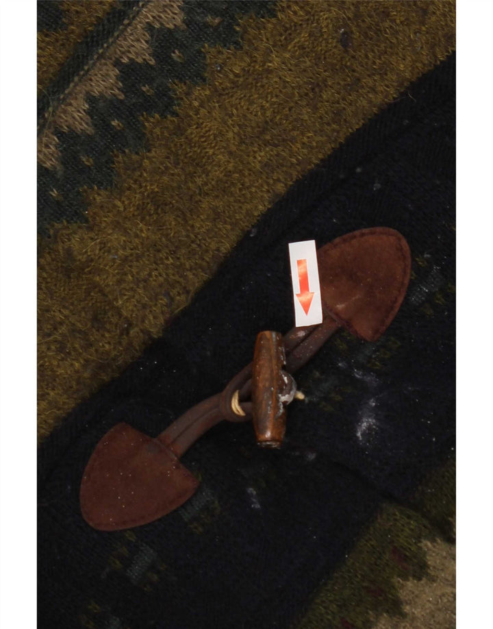 Pulover Cardigan Vintage pentru Barbati Mediu Kaki Geometric Lână