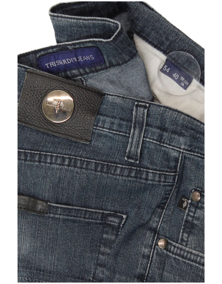 Trussardi blugi drepti pentru bărbați W38 L34 albastru