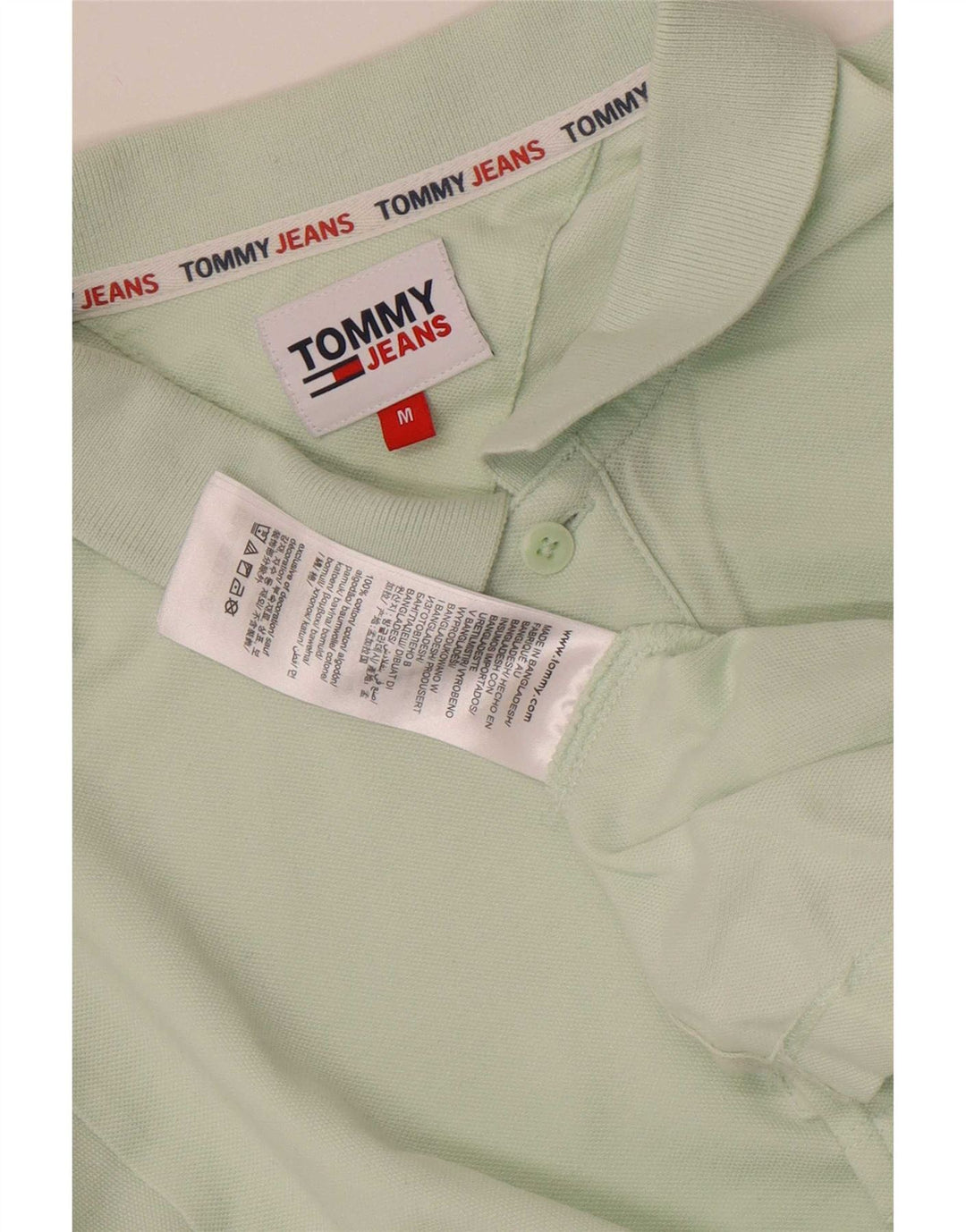 Tricou polo Tommy Hilfiger pentru bărbați, bumbac verde mediu