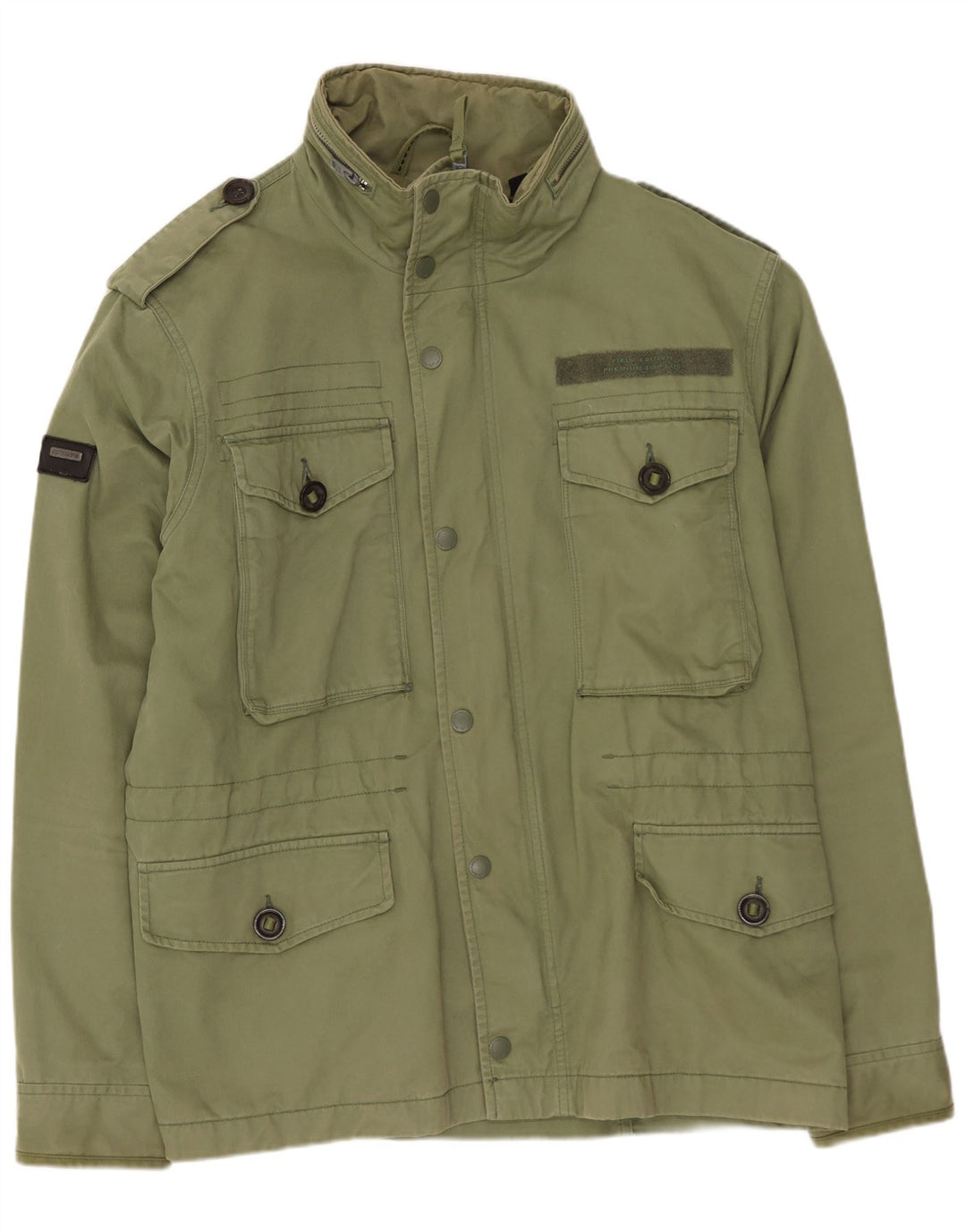 Jachetă militară pentru bărbați SUPERDRY UK 40 mare, verde, bumbac