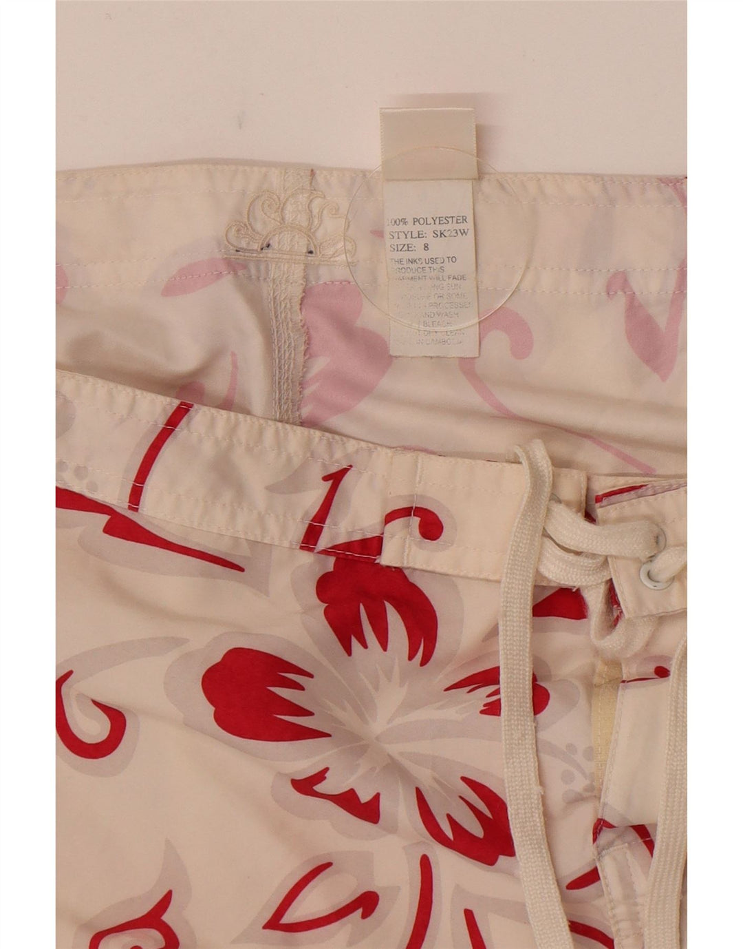 Sundek Pantaloni scurti de înot pentru femei US 8 Medium White Floral Poliester