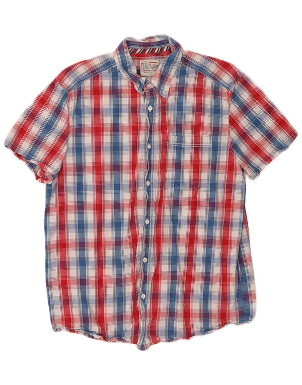 Cămașă cu mânecă scurtă pentru bărbați Wrangler, bumbac cu carouri multicolore