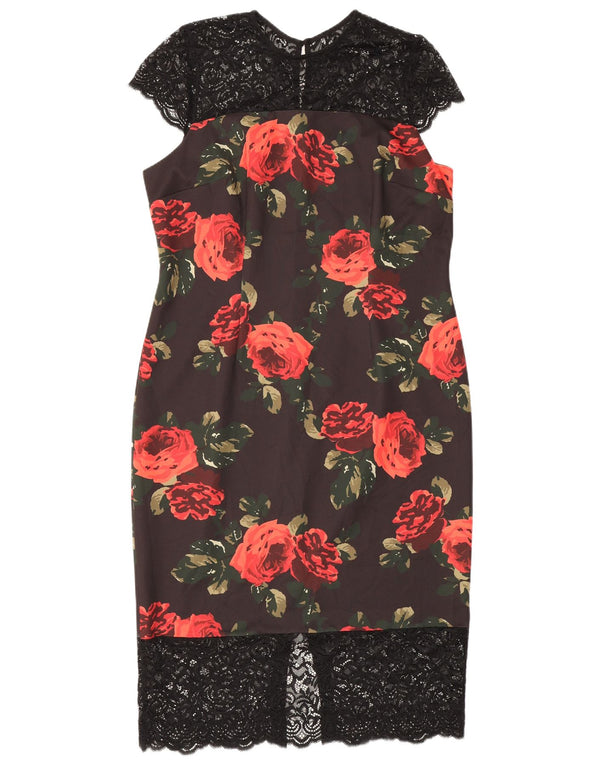 Rochie teacă pentru femei Marks & Spencer UK 18 XL Poliester floral negru