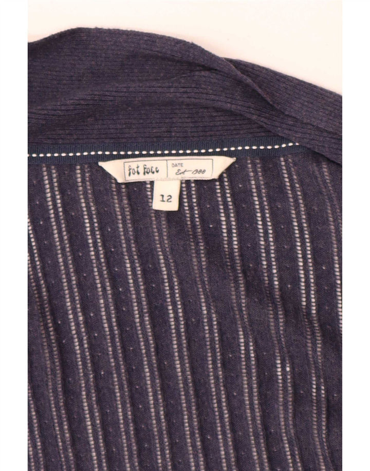 Pulover cardigan deschis asimetric pentru femei Fat Face UK 12 Medium Bleumarin