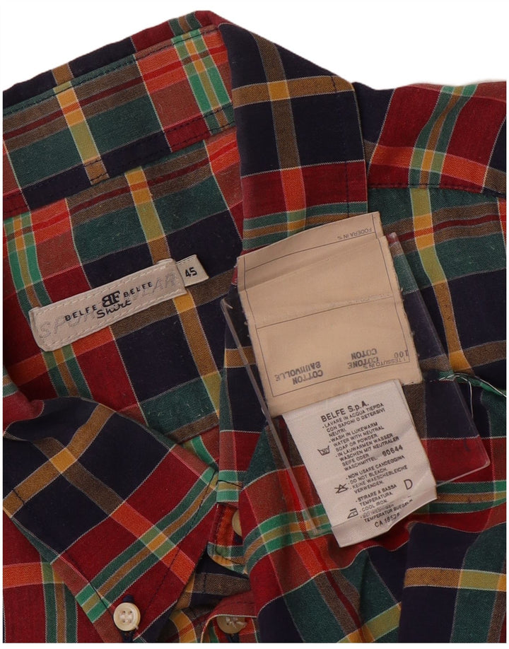 Cămașă cu mânecă scurtă pentru bărbați Belfe & Belfe Mărimea 45 XL Bumbac cu carouri multicolore