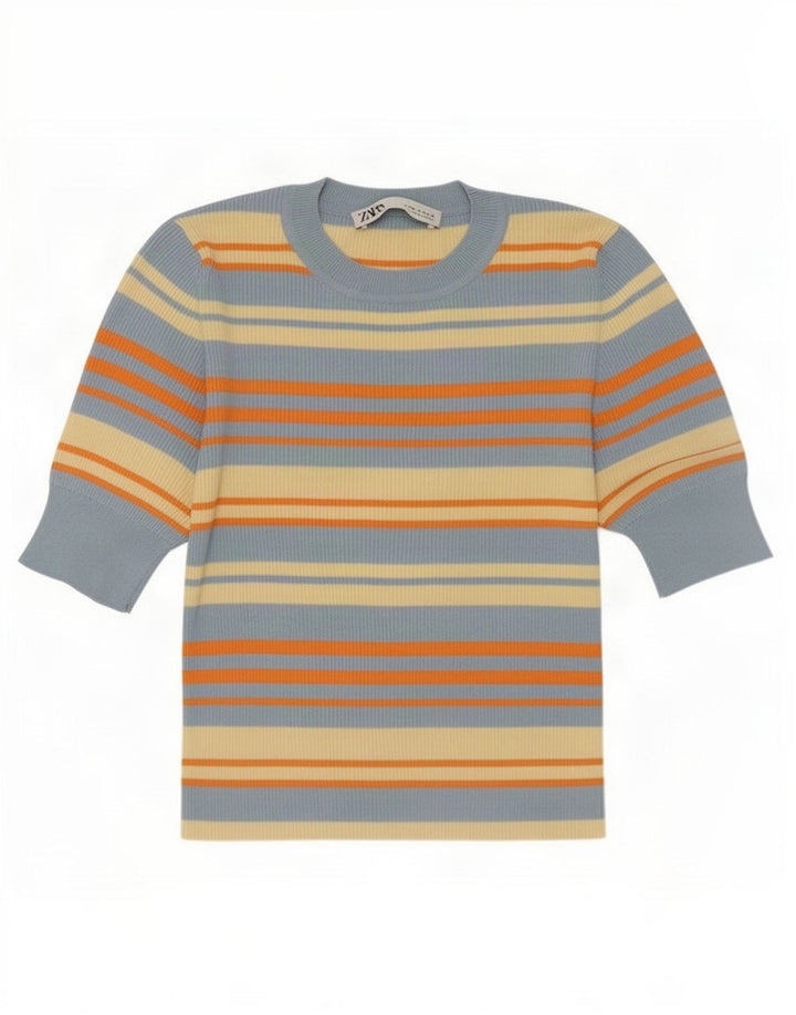 Bluză Crop Top Femei Zara UK 12 Mediu Multicolore, Viscoză cu dungi