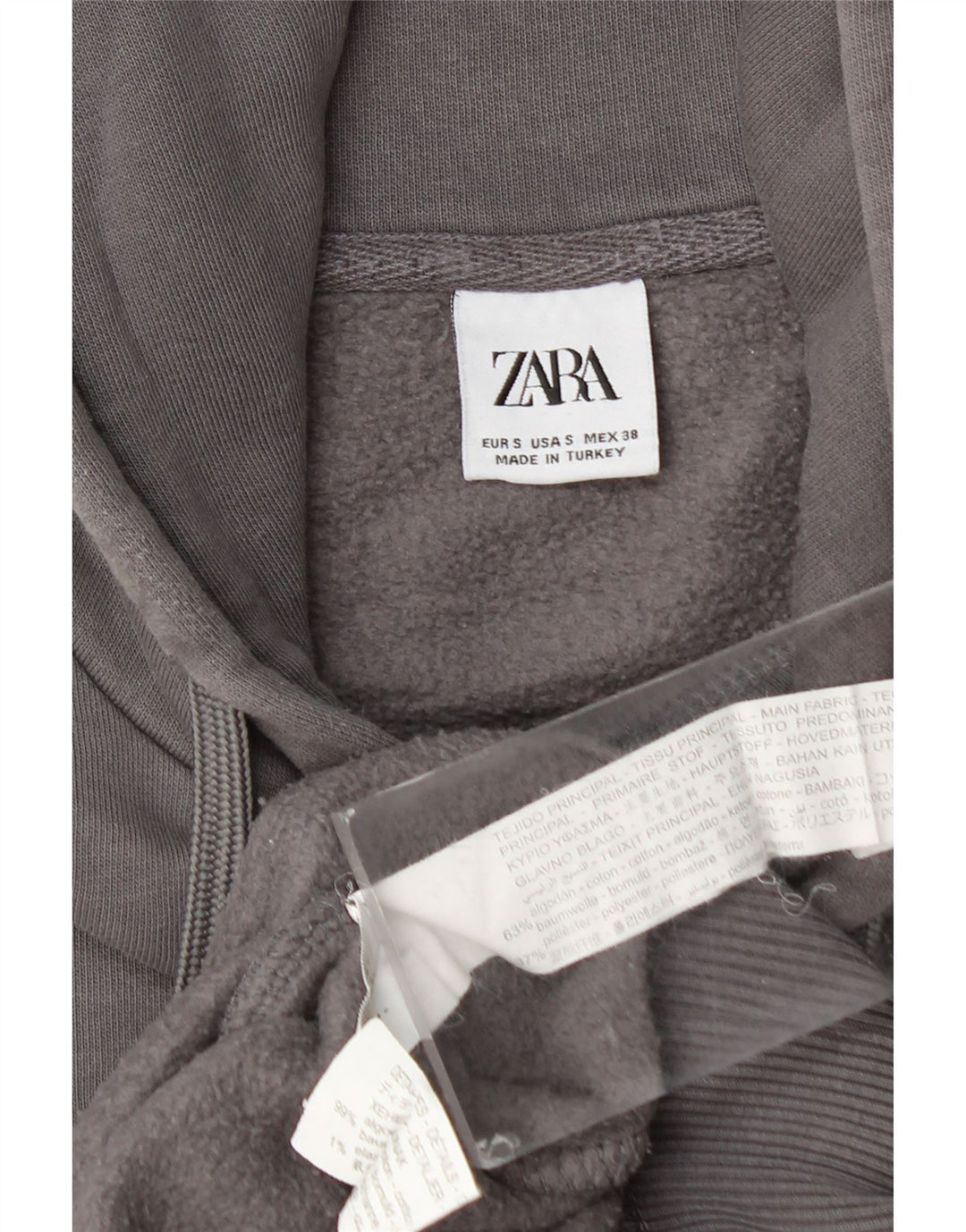 Pulover ZARA pentru bărbați, bumbac, gri mic