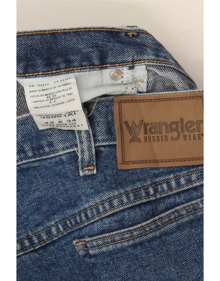 Blugi drepti pentru bărbați Wrangler W42 W34 Bumbac albastru