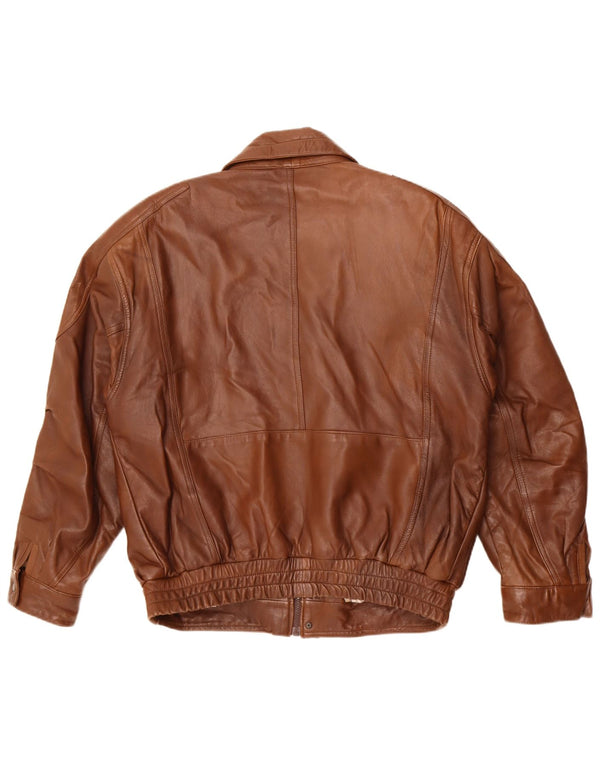Jachetă din piele pentru bărbați Kartel UK 40 Mare, maro, piele