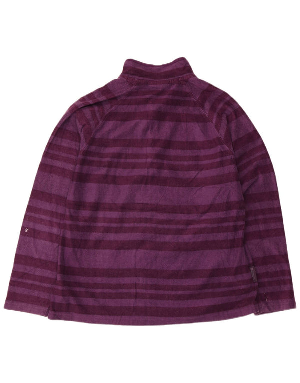 Pulover din lână pentru femei Mountain Warehouse, cu fermoar și gât, UK 20 2XL, cu dungi violet