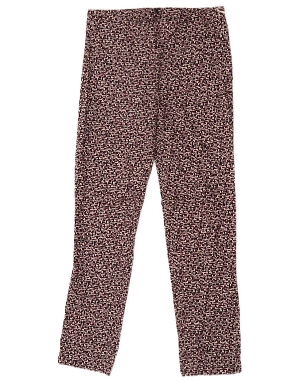Benetton Pantaloni skinny cropped pentru femei UK 8 Small W27 L26 Purple Geometric