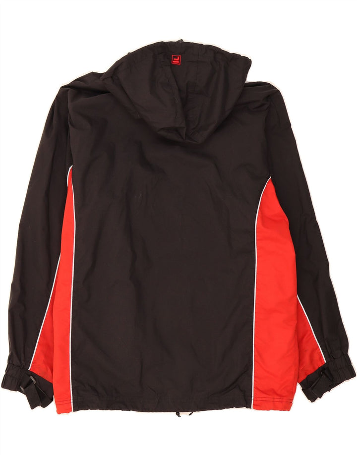 FILA Mens Hooded Windbreaker Jacket IT 50 Large Black Colourblock Vintage Fila and Second-Hand Fila from Messina Hembry 