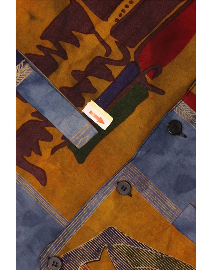 Vestă vintage pentru bărbați cu model abstract, albastru mare