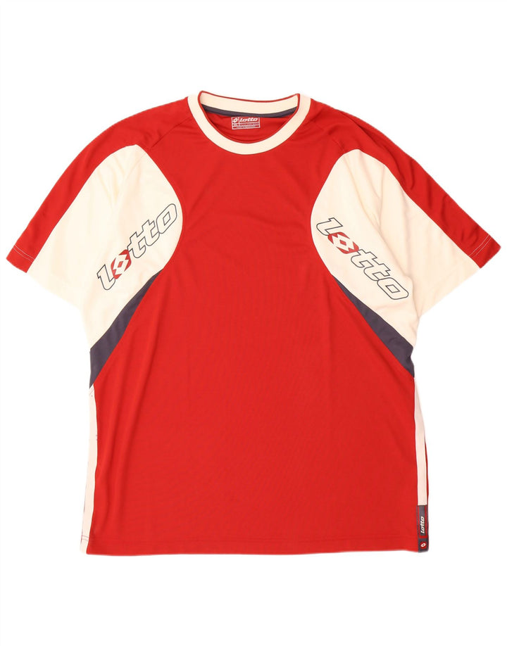 Tricou grafic pentru bărbați Lotto Top 2XL rosu poliester color bloc