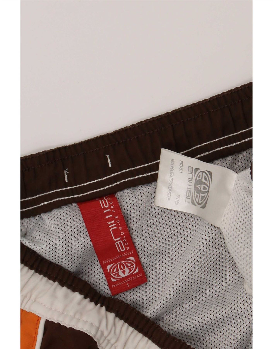 Pantaloni scurți de înot cu grafic pentru bărbați Animal, mari, alb, poliester color bloc