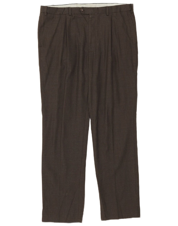 Marks & Spencer Pantaloni drepți pentru bărbați L38 L33 Lână maro