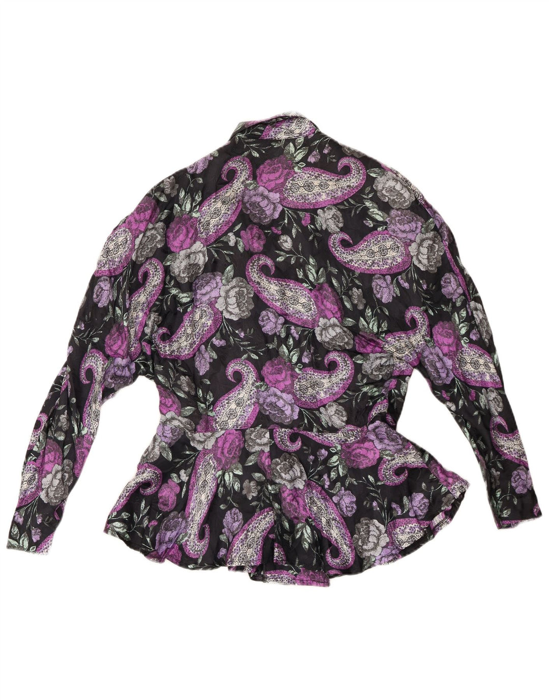 Bluză cămașă pentru femei VINTAGE UK 16 mare violet floral
