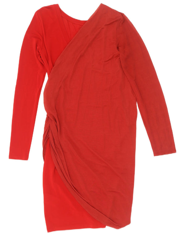 Rochie teacă cu mânecă lungă pentru femei Marella UK 8 Mic roșu viscoză