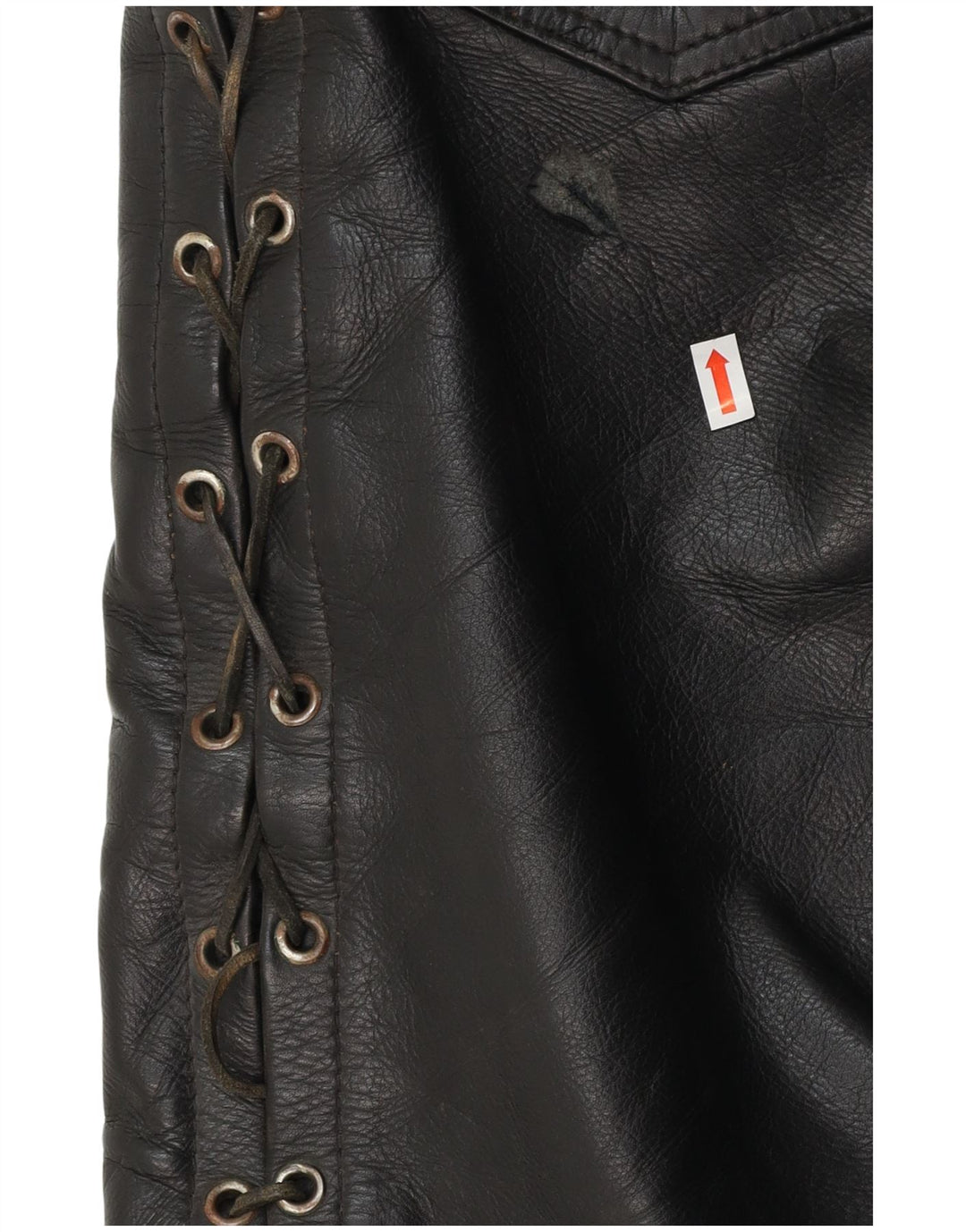 Pantaloni drepți din piele pentru bărbați VINTAGE L30 L30 negru