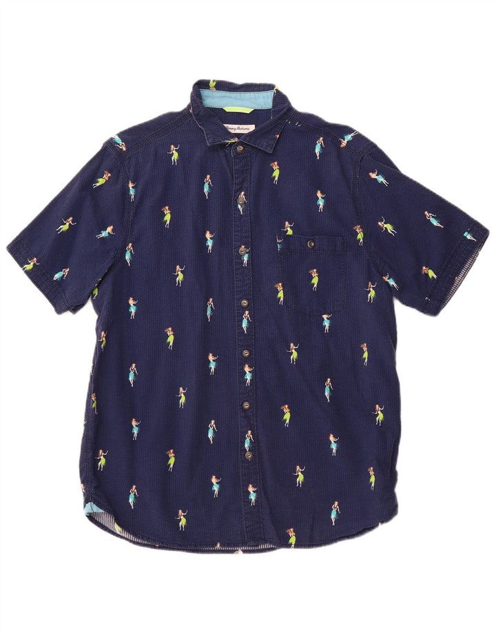 Cămașă pentru bărbați Tommy Bahama cu model abstract, bumbac mediu albastru bleumarin
