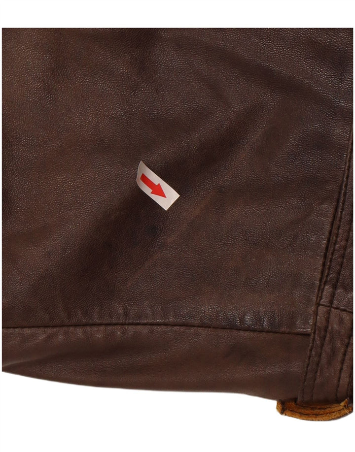 Jachetă militară din piele pentru femei Jean Gabriel IT 48 XL maro