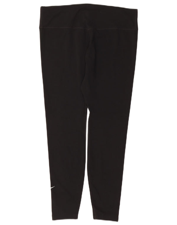 NIKE Womens Dri Fit Leggings UK 18 XL Black Polyester