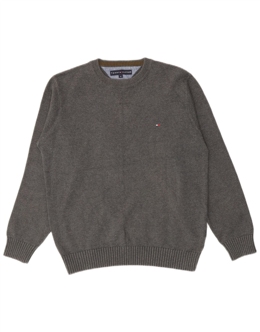 Pulover Tommy Hilfiger pentru bărbați, cu gât crew, bumbac, gri mediu