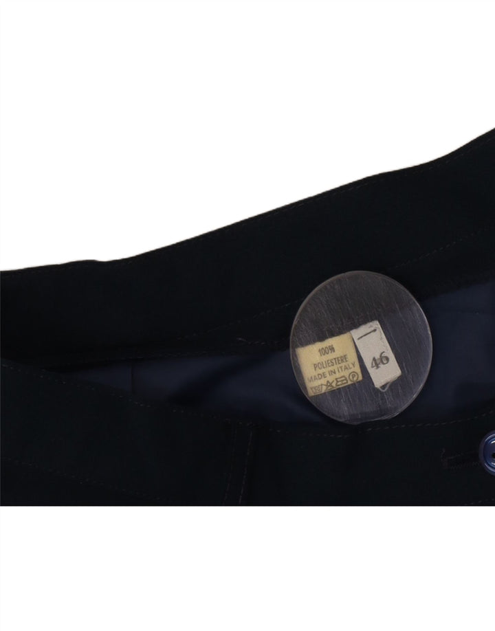 Fustă A-Line plisată pentru femei Vintage IT 46 Large W30 Bleumarin Poliester