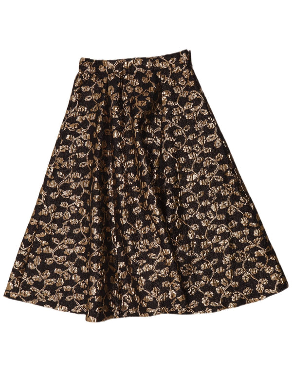 Fusta A-Line pentru femei Vintage W30 Medium Black Floral