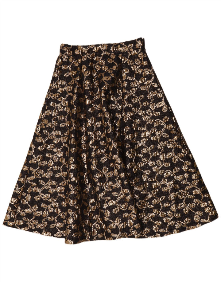Fusta A-Line pentru femei Vintage W30 Medium Black Floral