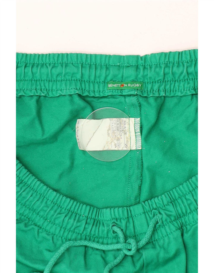 Pantaloni scurți sport grafic Benetton pentru bărbați, bumbac verde mediu