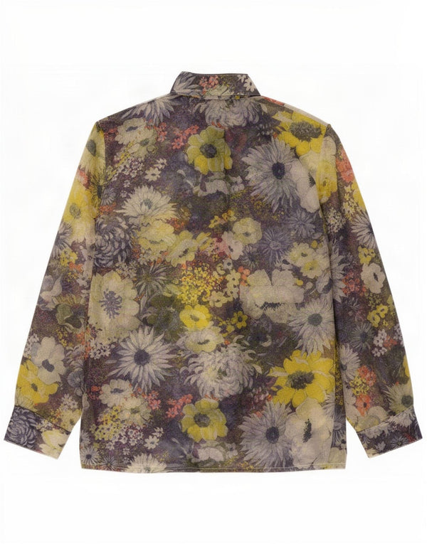 Bluză pentru femei vintage cămașă UK 16 mare, multicoloră, florală