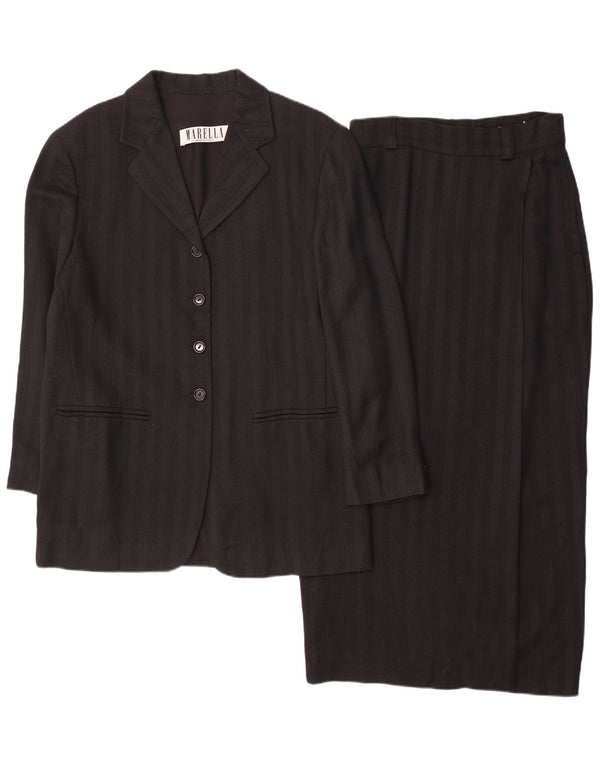 Set fuste 2 piese pentru femei Marella, 4 nasturi, UK 10 mici W26 cu dungi negre