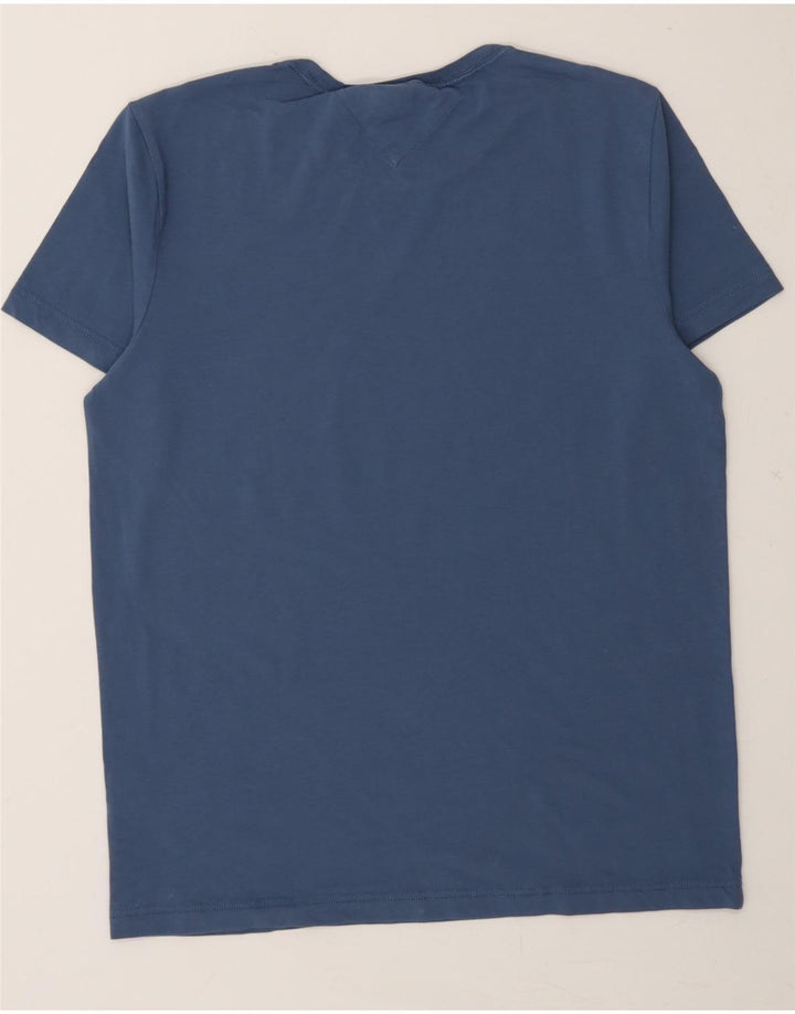 TOMMY HILFIGER Mens Extra Slim T-Shirt Top Large Blue Cotton Vintage Tommy Hilfiger and Second-Hand Tommy Hilfiger from Messina Hembry 