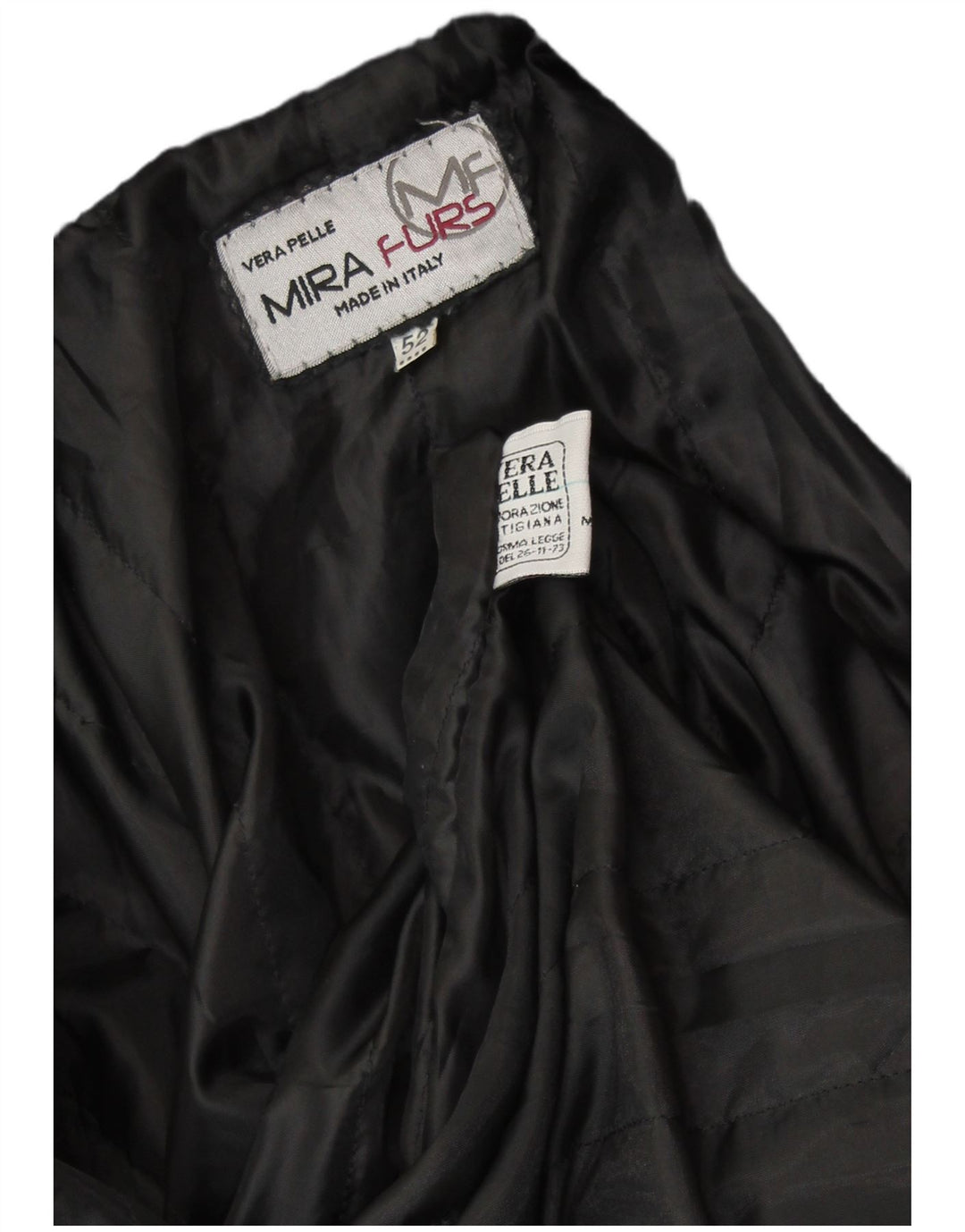 MIRA FURS Jachetă militară din piele pentru bărbați IT 52 XL din piele neagră