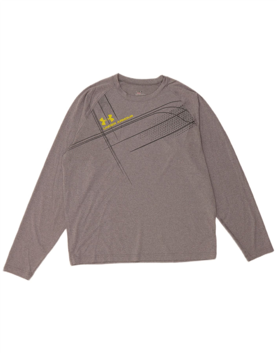 UNDER ARMOUR Bărbați Heat Gear Top grafic cu mânecă lungă, mare, gri, poliester
