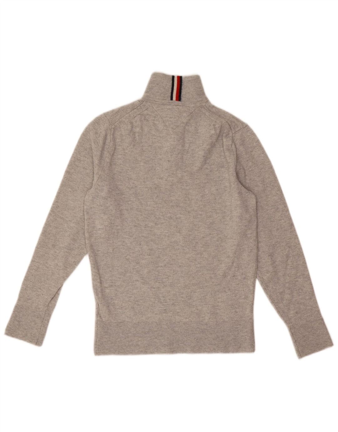Pulover pentru bărbați Tommy Hilfiger, cu fermoar și gât, lână XS gri