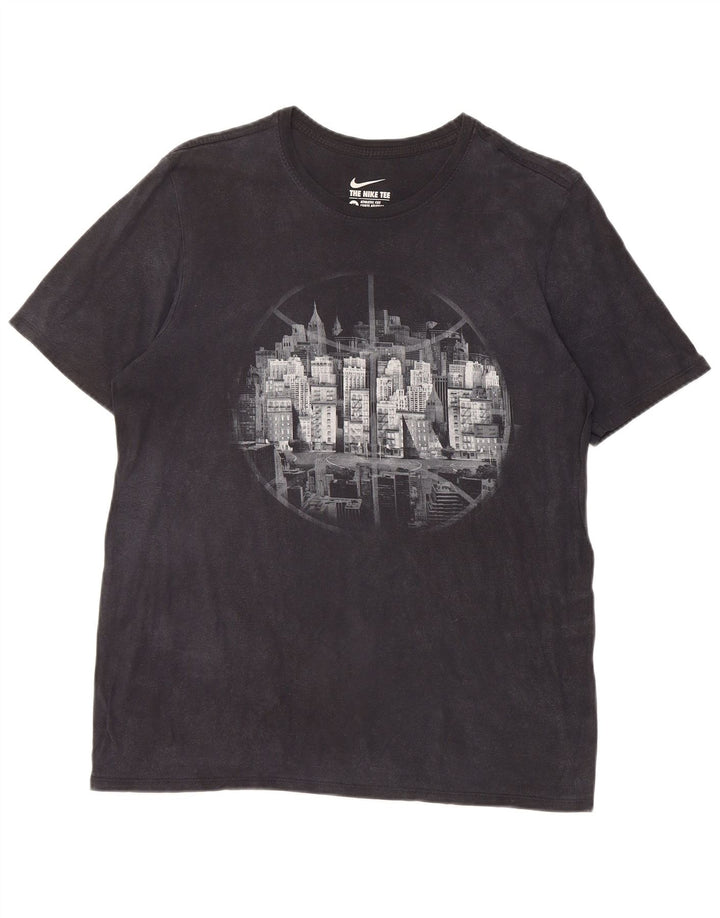 Tricou grafic Nike pentru bărbați, cu croială atletică, top mediu negru